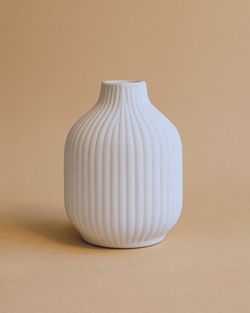 Fluted Clay Trio Ceramic Vase Set