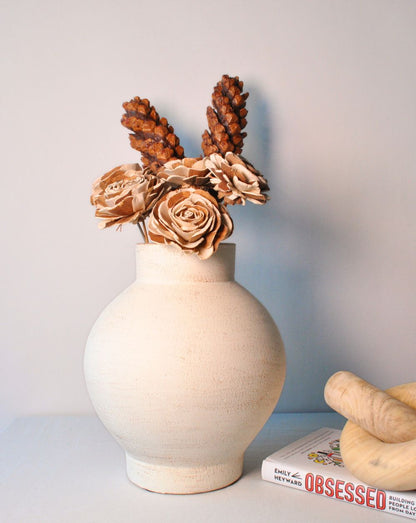Almond Rose Sola Flower | 5 Stems