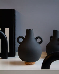 Kora Black Ceramic Vase