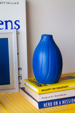 Blue Wave Ceramic Vase