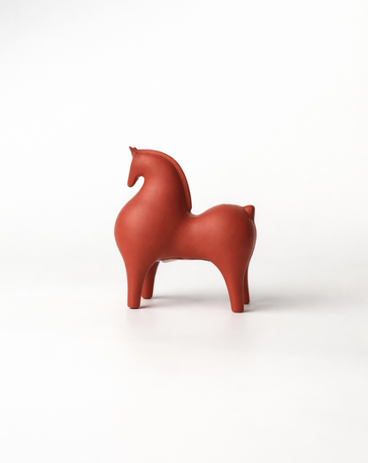 Modern Rust Red Horse Sculpture