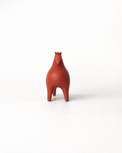 Modern Rust Red Horse Sculpture