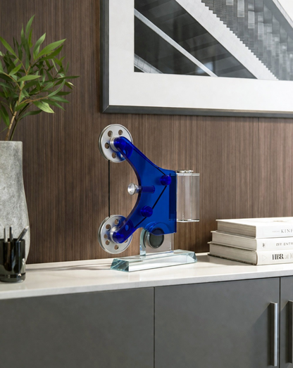 Modern Blue Soundscape Sculpture