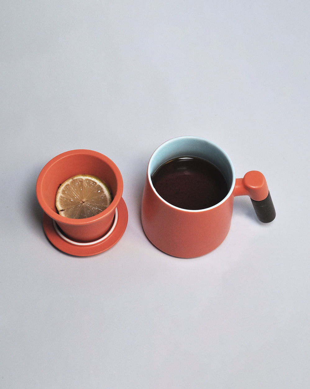 Ceramic Mug with Lid and Strainer