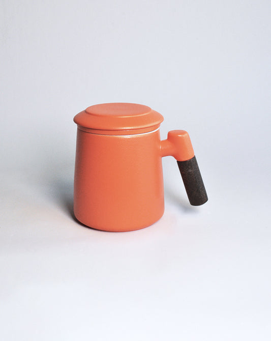 Ceramic Mug with Lid and Strainer