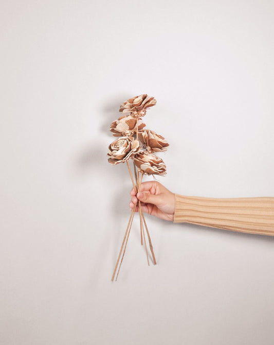 Almond Rose Sola Flower | 5 Stems