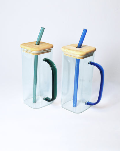 Modern Square Glass Tumbler (Set of 2)