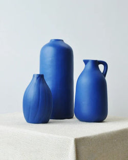 Blue Wave Trio Ceramic Vase Set